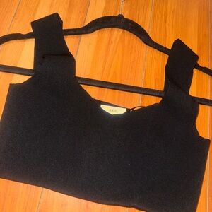 A.L.C. Elegant Black Knit Top crop